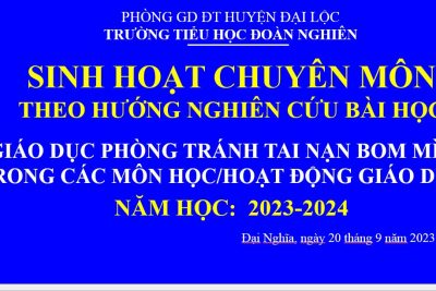 SINH HOẠT CHUYÊN MÔN THEO NGHIÊN CỨU BÀI HỌC